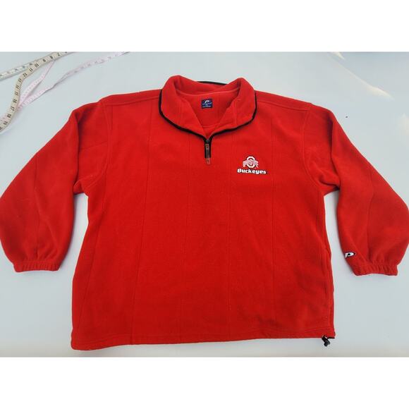 Vtg Ohio State University Quarter Zip Pullover Fleece - Picture 3 of 8